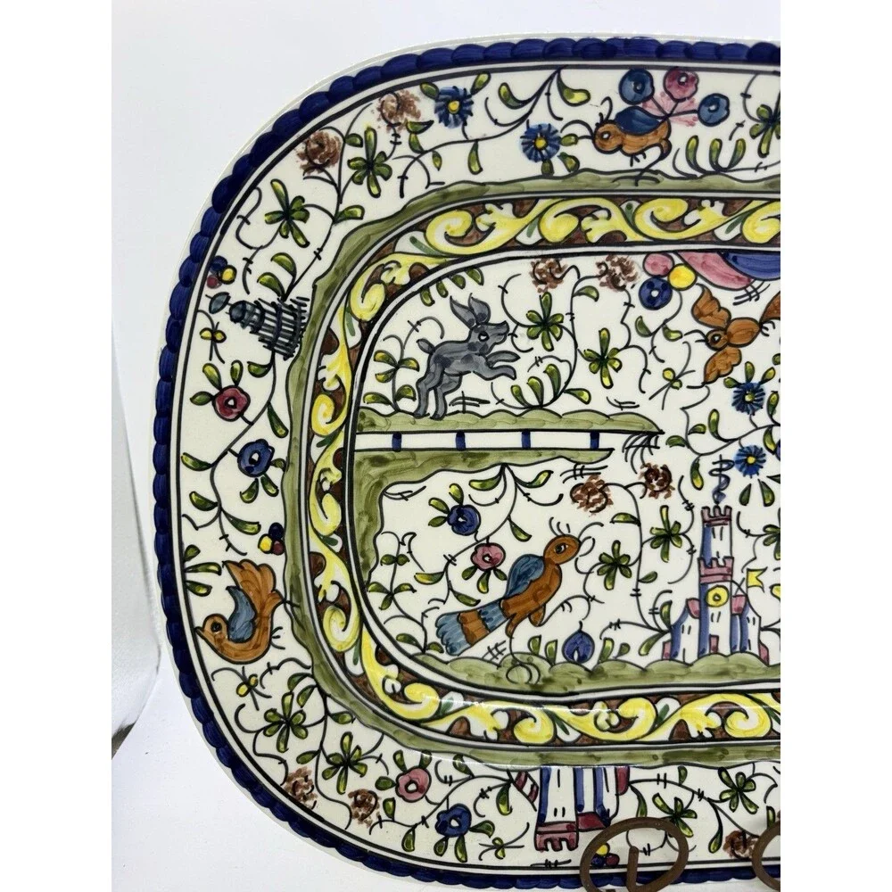 Williams Sonoma Provence Nazari Hand Painted Folk Art Ceramic Serving Platter 19